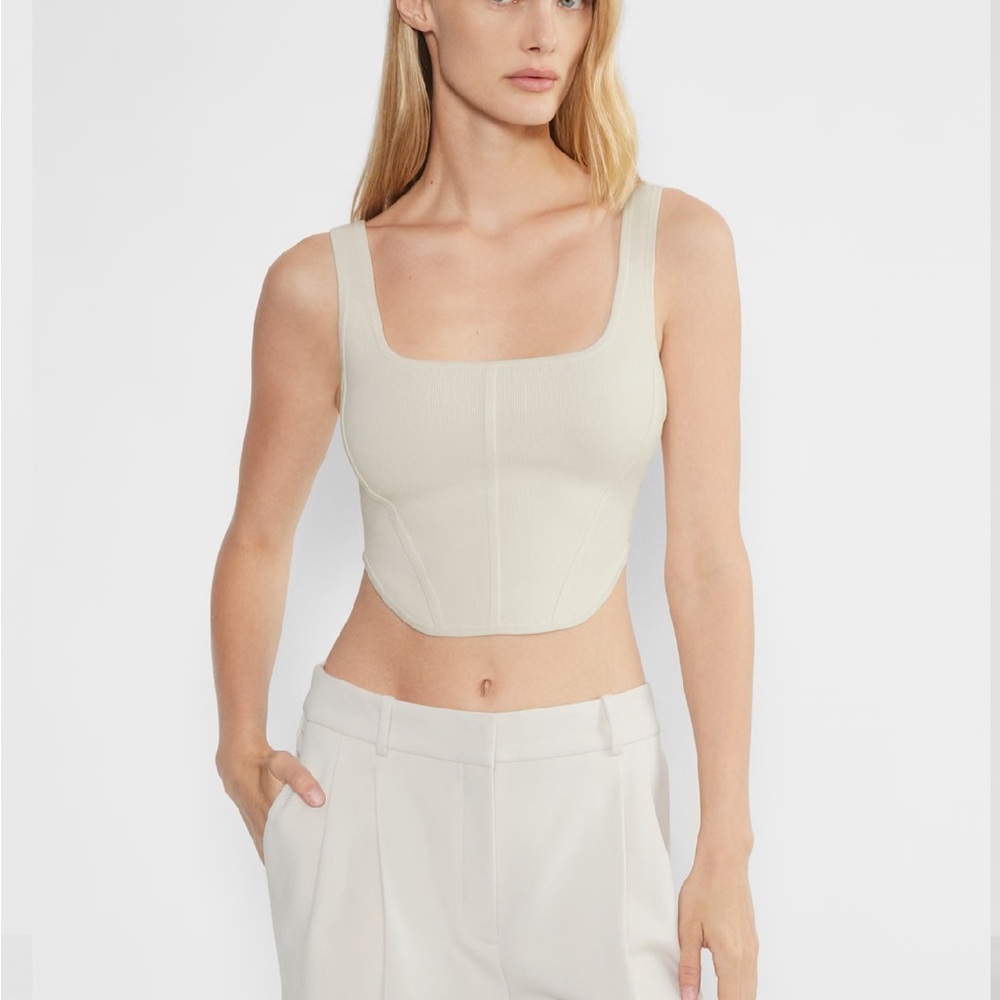 Aritzia Blue Babaton Sculpt Knit Bustier Tank